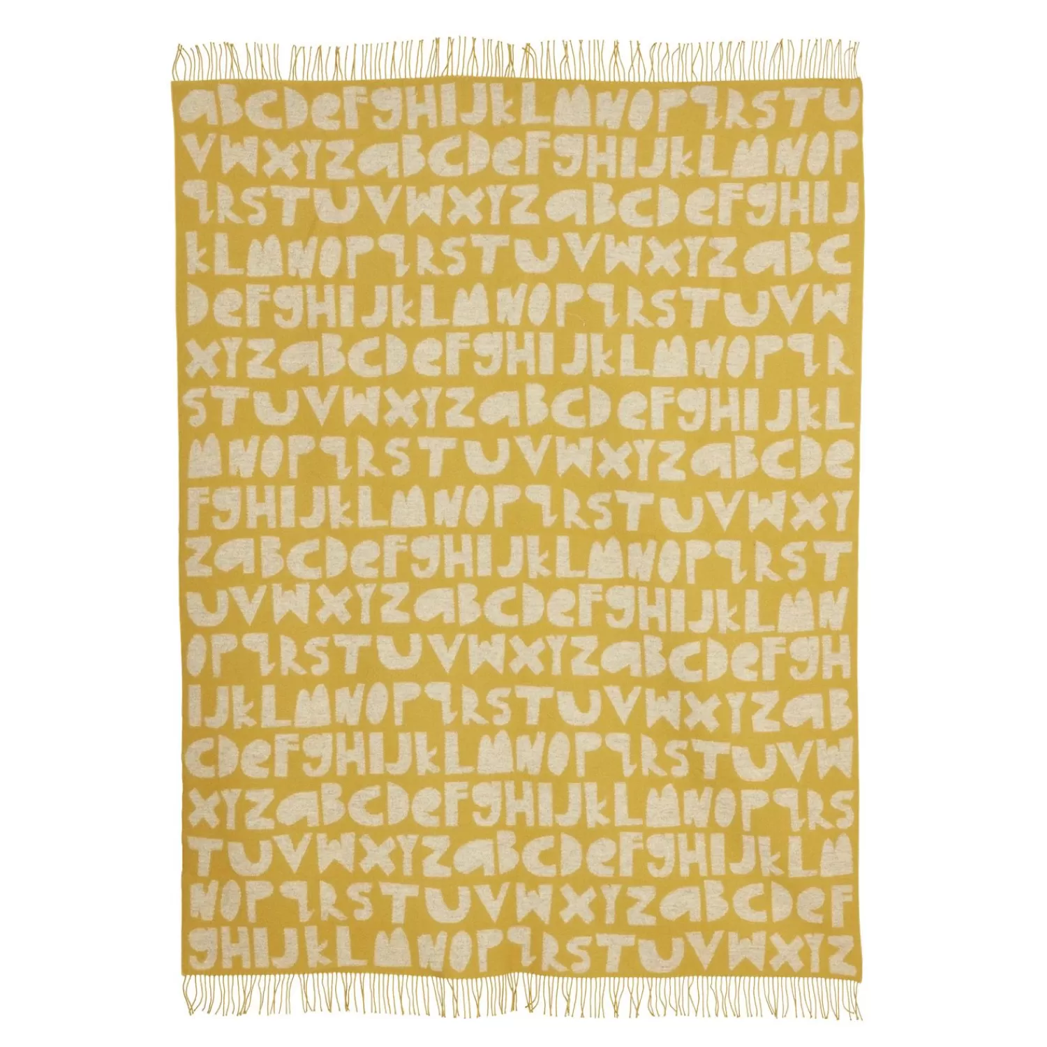 Donna Wilson Plaid In Lana D'Agnello Alphabet - Giallo | Coperte E Plaid